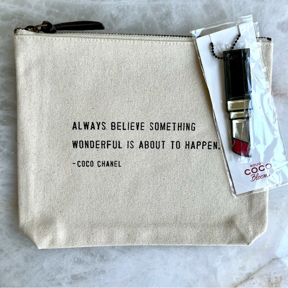 CHANEL Rouge COCO Bloom Goodie Charm Key Ring & SugarBoo & Co Cosmetic Bag NWOT